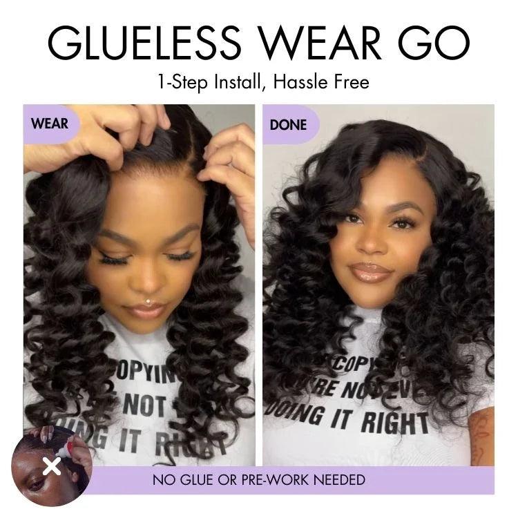 OUTLET | SouthKiss All-Day Comfort™ Wig Bouncy Wand Curly 7x6 Closure HD Glueless Wig Pre-Cut Lace