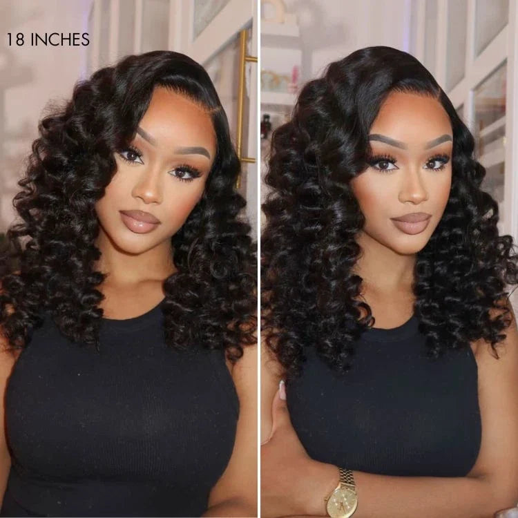 OUTLET | SouthKiss All-Day Comfort™ Wig 180% Density Bouncy Wand Curly 7x6 Closure HD Glueless Wig Pre-Cut Lace