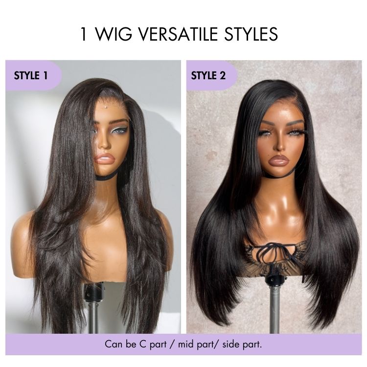 Worth |  All-Day Comfort™ Wig Layered Light Yaki Straight Glueless 7x6 Closure HD Lace Wig Pre-Cut Lace