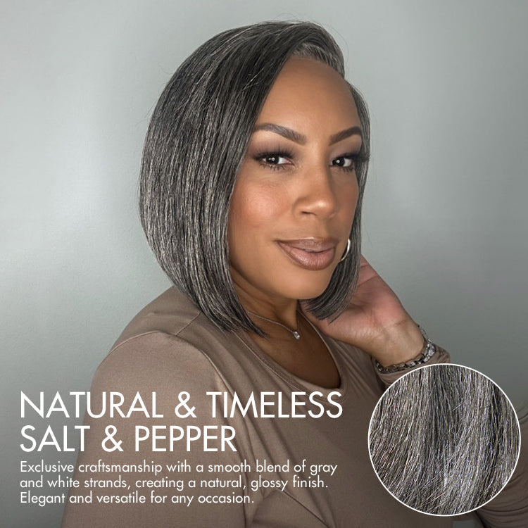 Worth I Salt and Pepper Glueless Minimalist HD Lace Bob Wig Pre-Cut Lace
