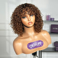 Worth | Brown Ombre Water Wave Wigs With Bang