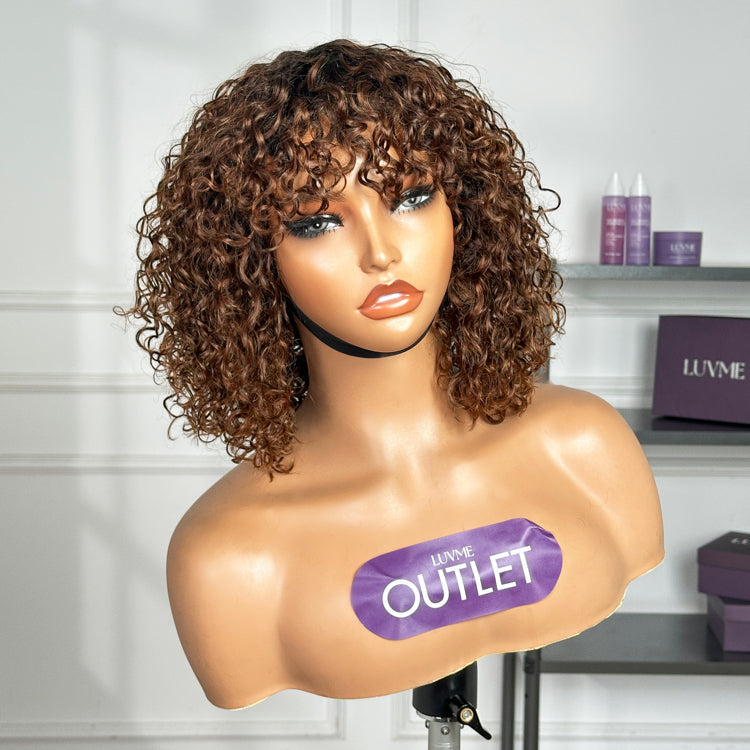Worth | Brown Ombre Water Wave Wigs With Bang