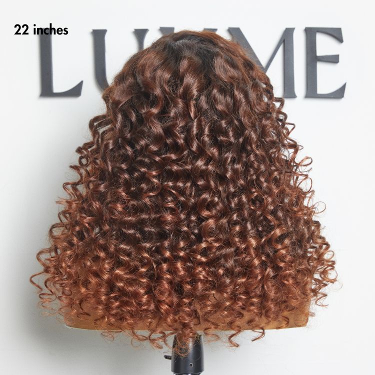 Worth I SouthKiss Hair PartingMax Glueless Wig Ombre Copper Brown Water Wave 7x6 Closure HD Lace Wig