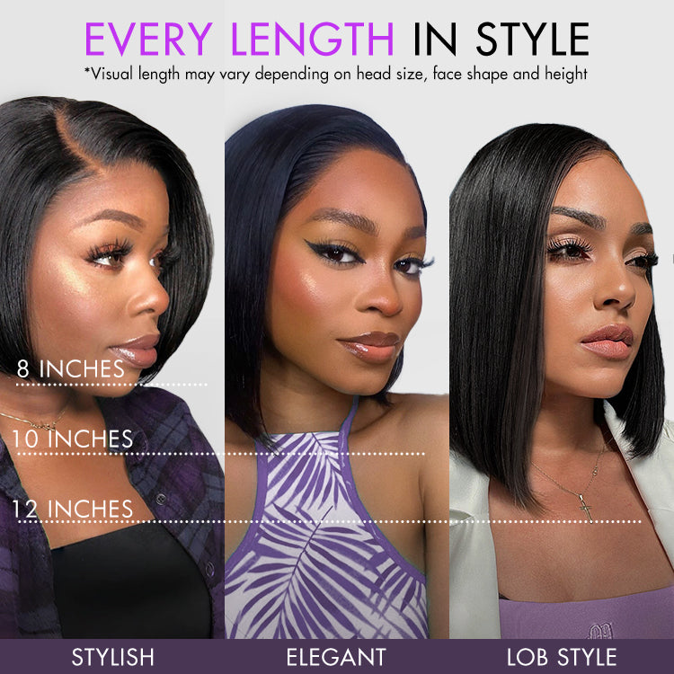 Worth | Put On & Go Blunt Cut Straight Bob Minimalist HD Lace Glueless C Part Wig