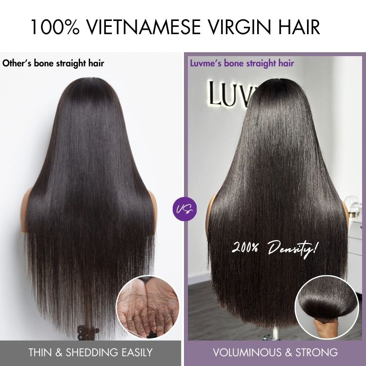 SouthKiss All-Day Comfort™ Wig 200% Density Bone Straight Glueless 7x6 Closure HD Lace Human Hair Wig Pre-Cut Lace