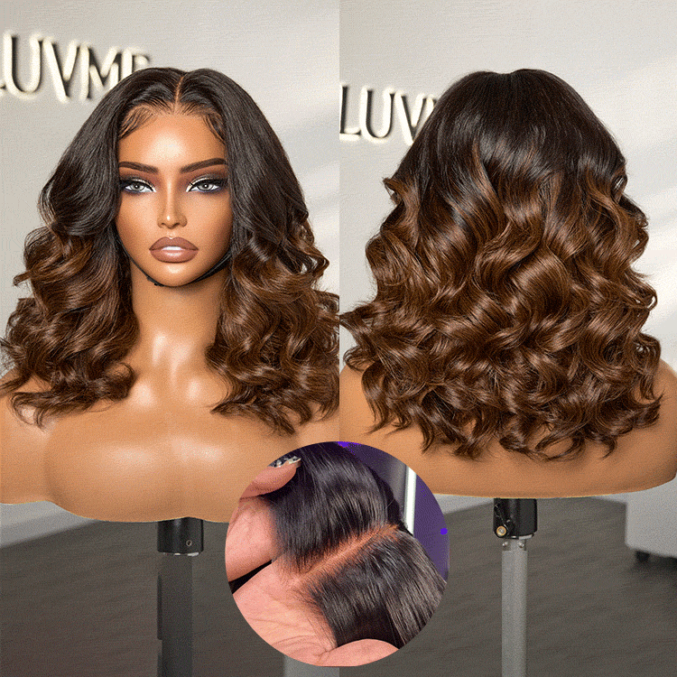 Worth | Ombre Brown Loose Body Wave Glueless 4x4 Closure Lace Wig Pre-Cut Lace