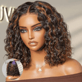 Special Deal | Highlight Brown 180% Density Deep Wave 4x4 Closure Lace Wig Middle Part 100% Human Hair