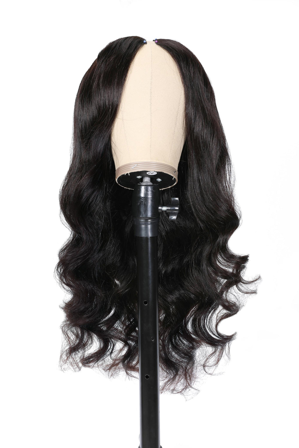 The UNice Body Wave Beginner Friendly V Part Wig 30 Seconds Quick Install Natural Black product image shows a wig with a long, wavy hair and body wave texture, natural.