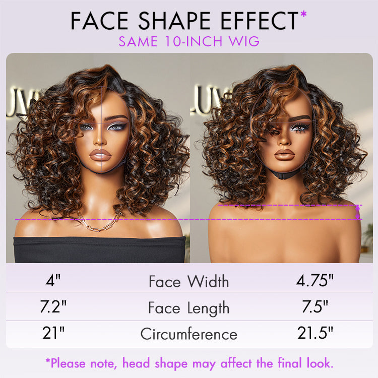 Worth | Effortless Elegance Copper Highlight Bouncy Curl Wig Minimalist HD Lace Glueless Wig Pre-Cut Lace