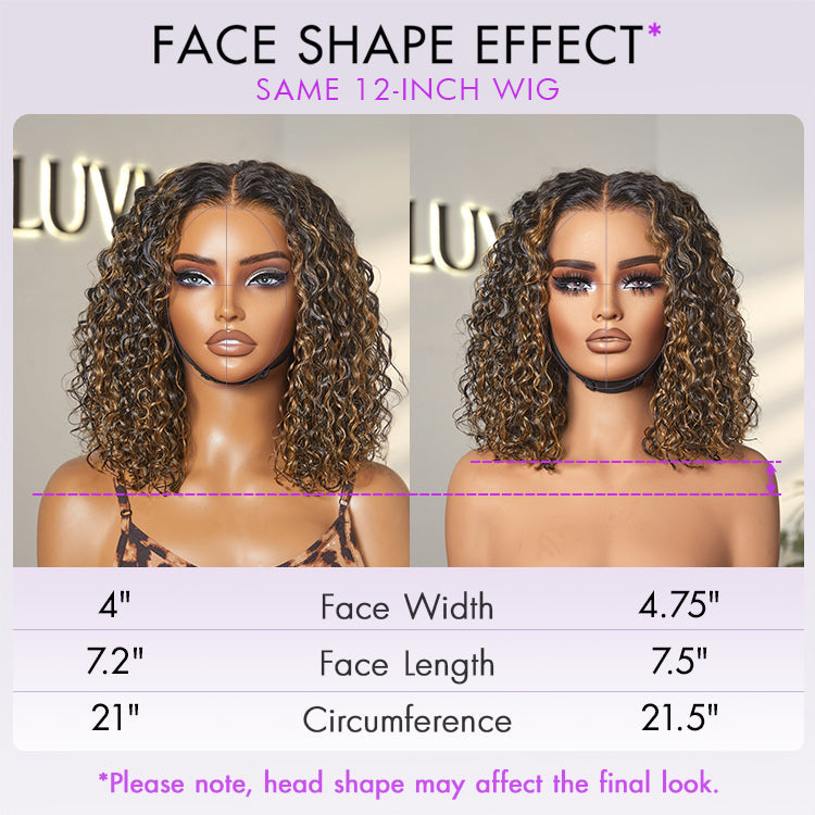 Special | Ombre Brown Highlight / Natural Black Deep Curly Glueless 5x5 Closure Lace Wig Pre-Cut Lace