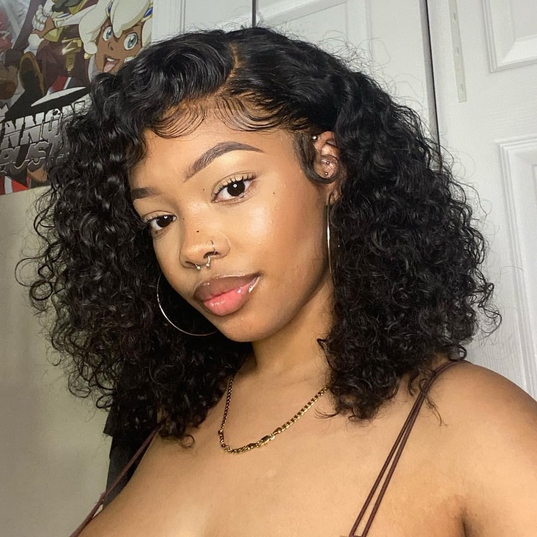 Worth | Natural Black Deep Wave T Part Lace Wigs