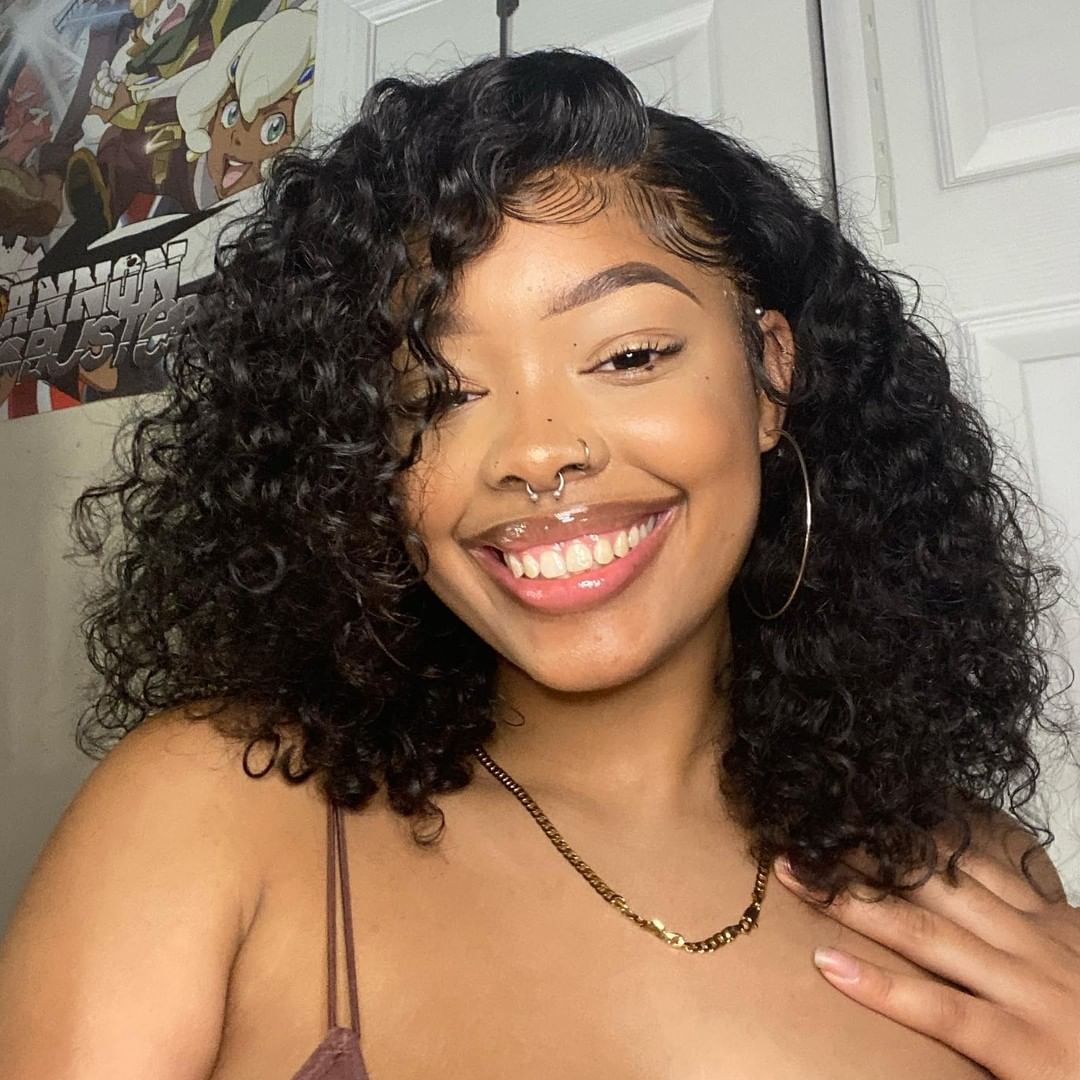 Worth | Natural Black Deep Wave T Part Lace Wigs