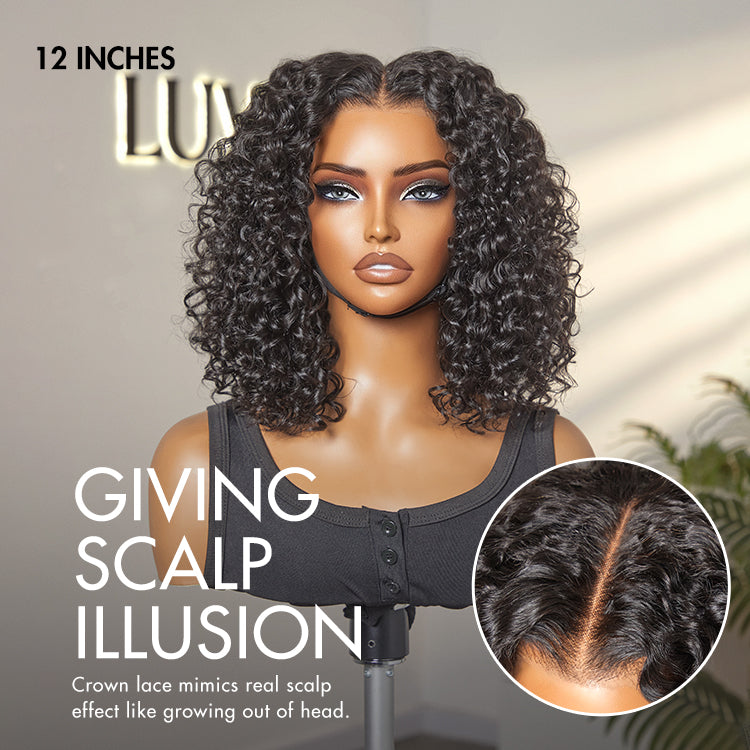Special | Ombre Brown Highlight / Natural Black Deep Curly Glueless 5x5 Closure Lace Wig Pre-Cut Lace