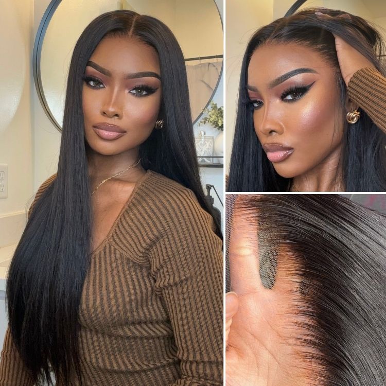 [_mammi_dearest]'s Special Link  Wigs - Flexi-Fit Silky Straight Invisi Drawstring Cap & HD Lace & Regular Lace Glueless 13x4 Frontal Lace Human Hair Wig Pre-Cut Lace