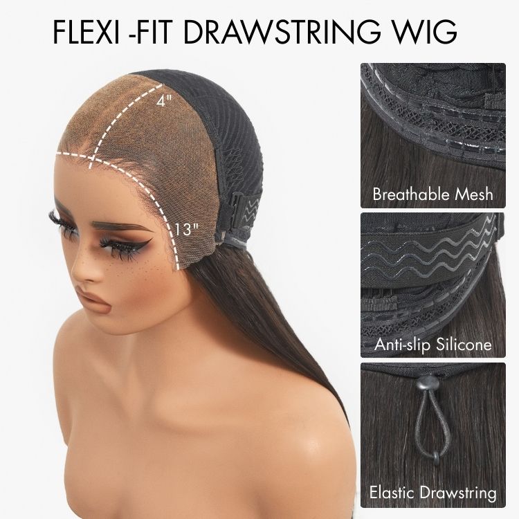 [twin.tebo]'s Special Link PreMax Wigs - Flexi-Fit Silky Straight Invisi Drawstring Cap & HD Lace & Regular Lace Glueless 13x4 Frontal Lace Human Hair Wig Pre-Cut Lace