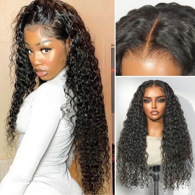 [ytryn_mokone]'s Special Link VolumeMAX™ 180% / 220% Density Water Wave Glueless Flexi-Fit Drawstring 13x4 Frontal Lace Fluffy Curly Wig Pre-Cut Lace