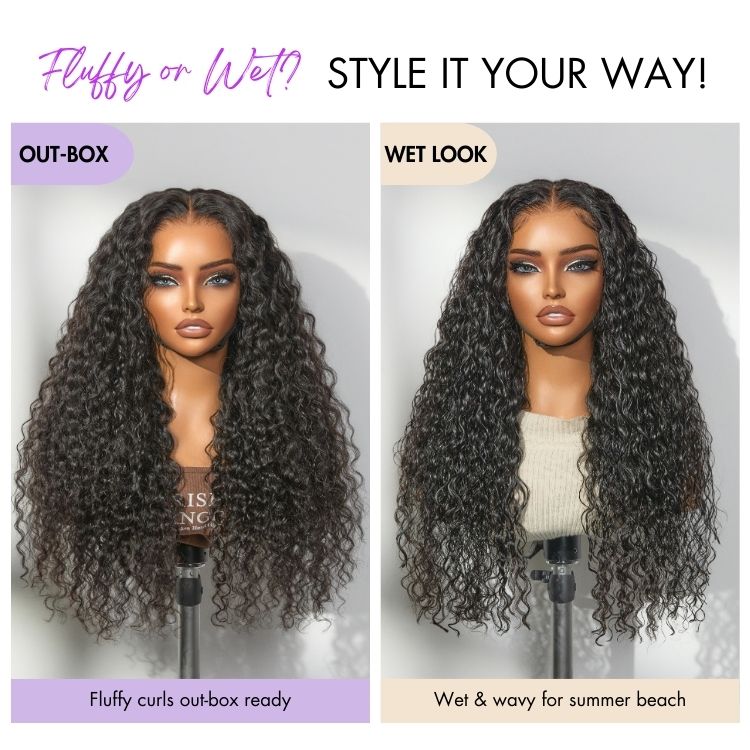 [missnyembe]'s Special Link PreMax 180% / 220% Density Water Wave Glueless Flexi-Fit Drawstring 13x4 Frontal Lace Fluffy Curly Wig Pre-Cut Lace