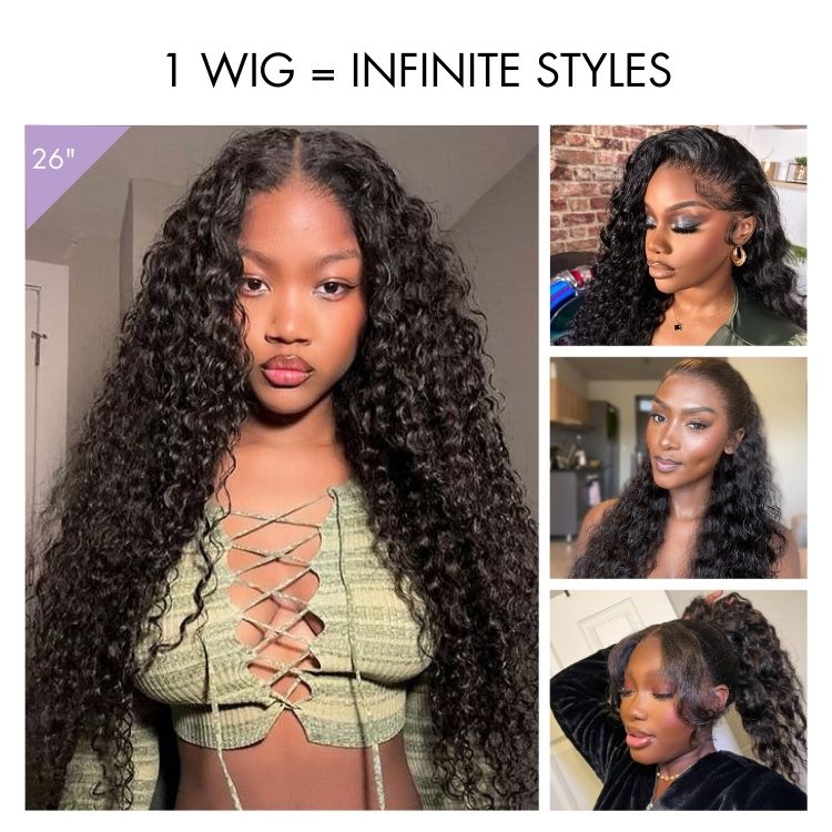 [siweee.k]'s Special Link PreMax 180% / 220% Density Water Wave Glueless Flexi-Fit Drawstring 13x4 Frontal Lace Fluffy Curly Wig Pre-Cut Lace