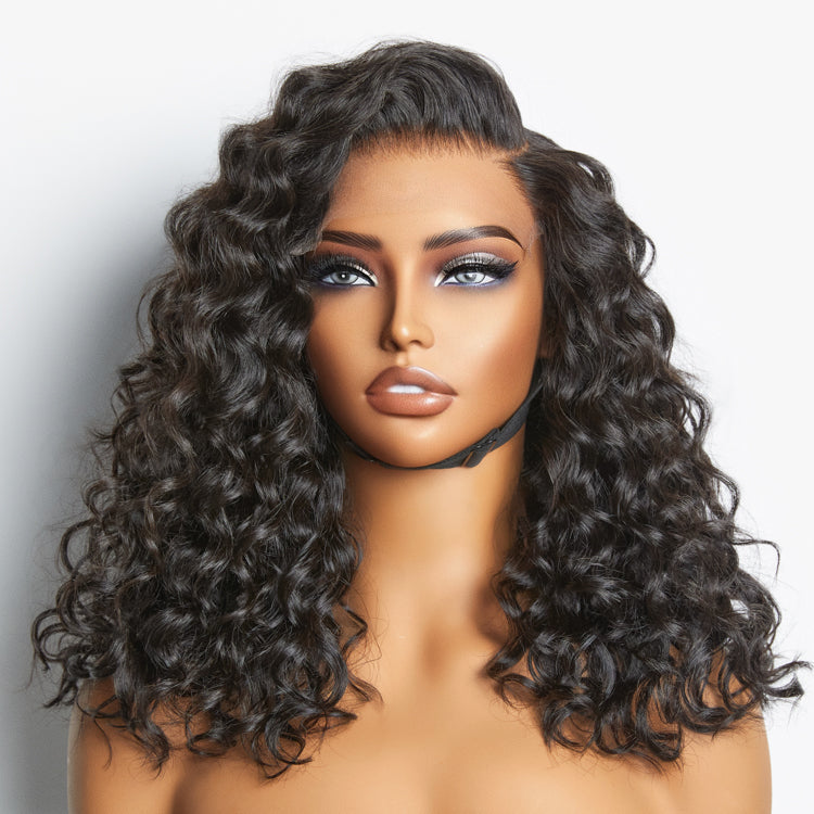 Worth | Natural Black Water Wave 7x6 Side part Lace Wigs Pre-cut Lace Undetectable Lace / HD Lace