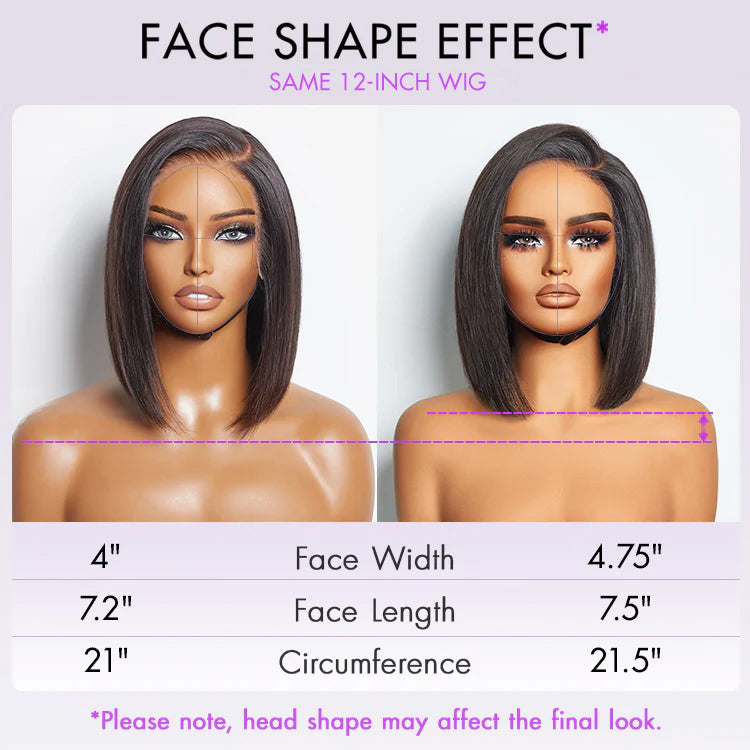 Worth | Put On & Go Blunt Cut Straight Bob Minimalist HD Lace Glueless C Part Wig