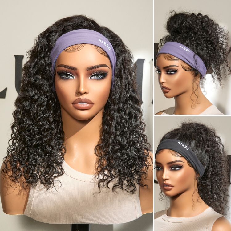 Worth | Black Deep Wave Headband Wig