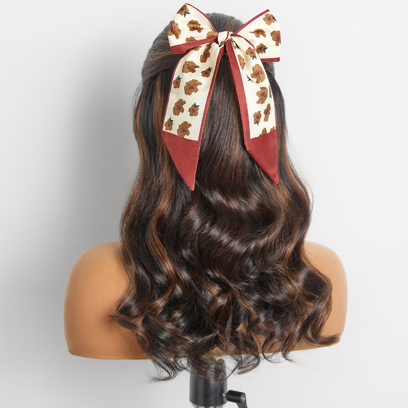Free Gift Elegant Souvenir Small Silk Scarf (Random styles/colors)+ Wig Tools