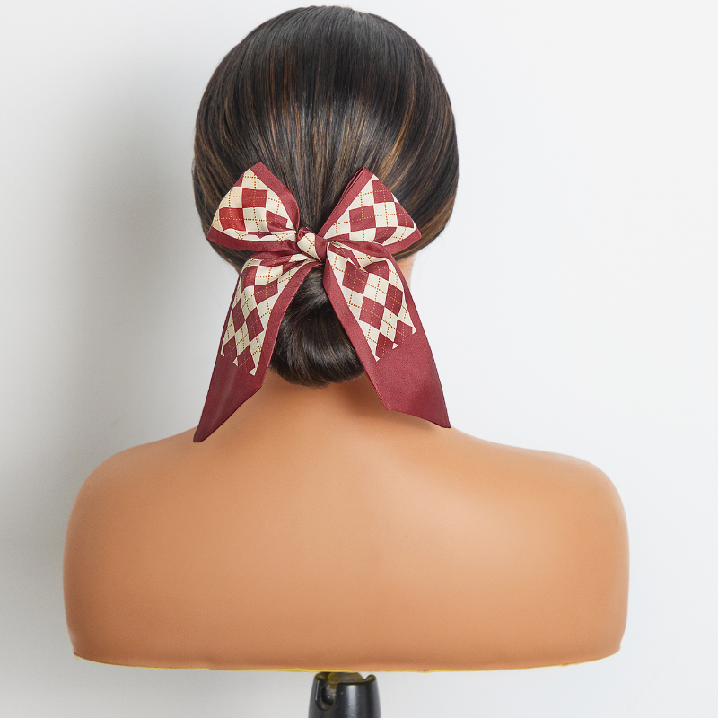 Free Gift Elegant Souvenir Small Silk Scarf (Random styles/colors)+ Wig Tools