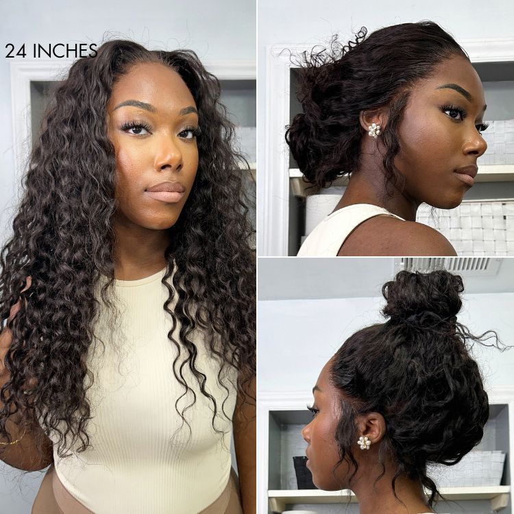 special I PreMax Wigs | Glueless 360 Lace Super Natural Hairline Water Wave Free Part Human Hair Wig
