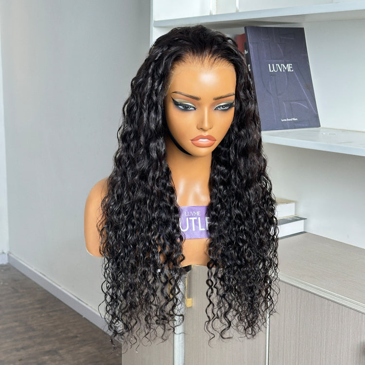 OUTLET | PreMax Invisi Drawstring Cap 360 HD Lace Water Wave Human Hair Wig Natural Hairline