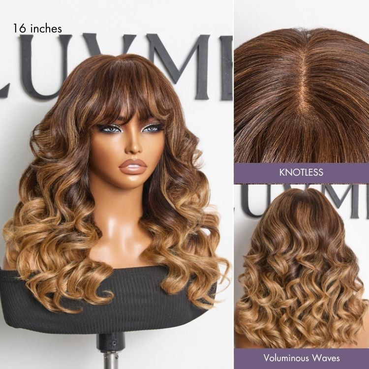 SouthKiss All-Day Comfort™ Wig 180% Density Loose Body Wave Glueless 7x6 Closure HD Lace Human Hair Wig with Bangs Pre-Cut Lace