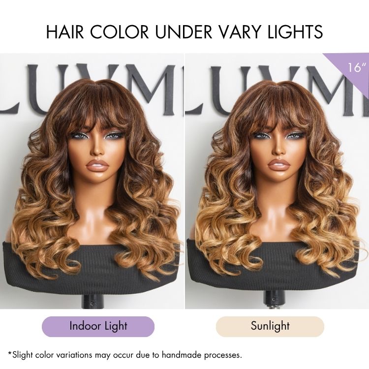 SouthKiss All-Day Comfort™ Wig 180% Density Loose Body Wave Glueless 7x6 Closure HD Lace Human Hair Wig with Bangs Pre-Cut Lace