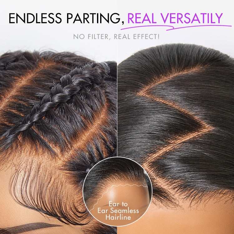 PreMax Blonde Highlight Layered Body Wave Glueless 13x4 Frontal Lace Long Wig Human Hair Pre-Cut Lace