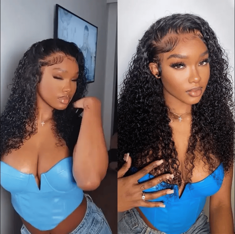 [yola_myeza]'s Special Link PreMax 180% / 220% Density Water Wave Glueless Flexi-Fit Drawstring 13x4 Frontal Lace Fluffy Curly Wig Pre-Cut Lace