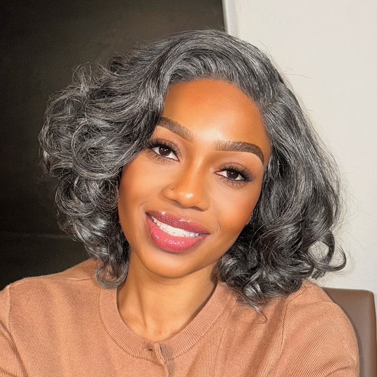 Worth I Salt and Pepper Loose Wave Glueless Minimalist HD Lace Grey Wig