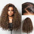 OUTLET | SouthKiss All-Day Comfort™ Wig PartingMax Brown Highlights Funmi Curly 7x6 Closure HD Lace Glueless Wig Pre Cut Lace
