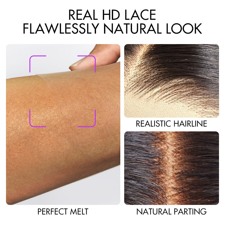 Worth | Blonde Highlight Short Curly Glueless Minimalist HD Lace Human Hair Wig