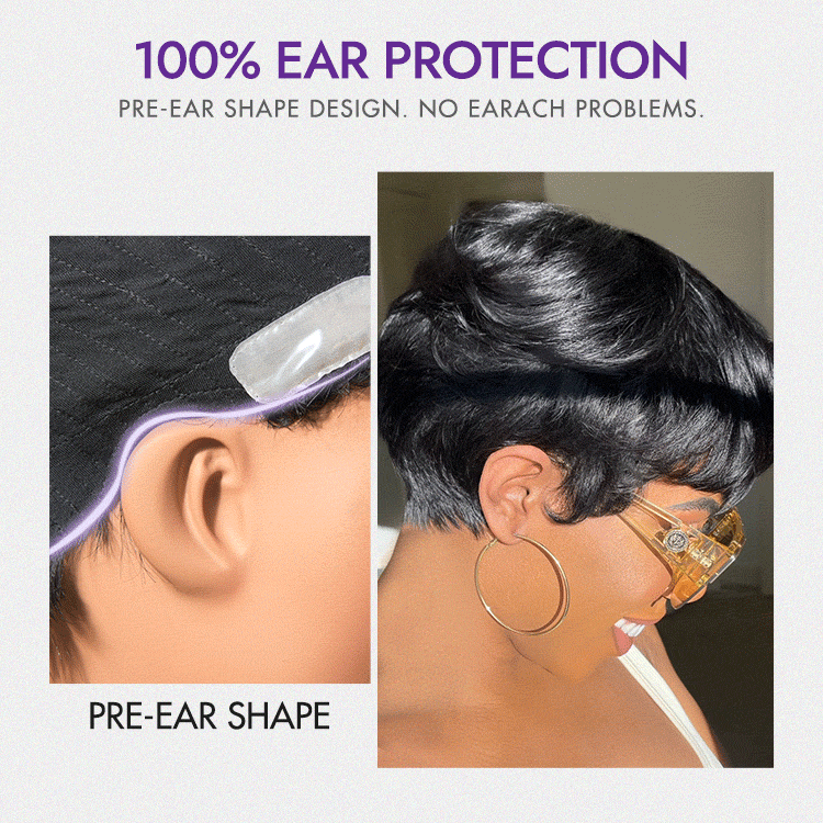 Special l Throw On & Go Short Cut with Bangs Wig Ultra Comfort Cotton Cap Glueless Wig Hair Loss Friendly