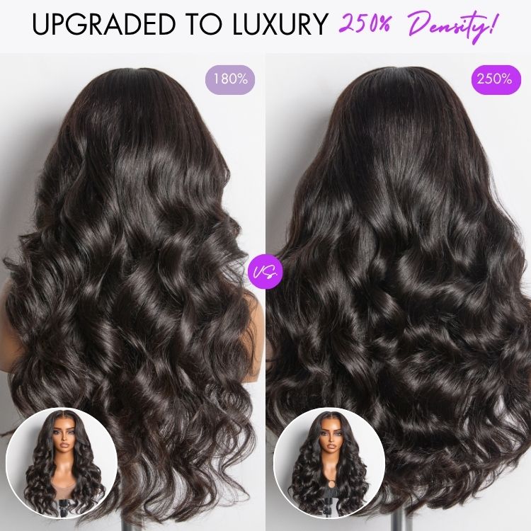 NatureMAX 250% Density Loose Wave Glueless Ear-to-ear 13x4 HD Lace Front High Density Wig Pre-Cut Lace Flexi-Fit Drawstring Cap