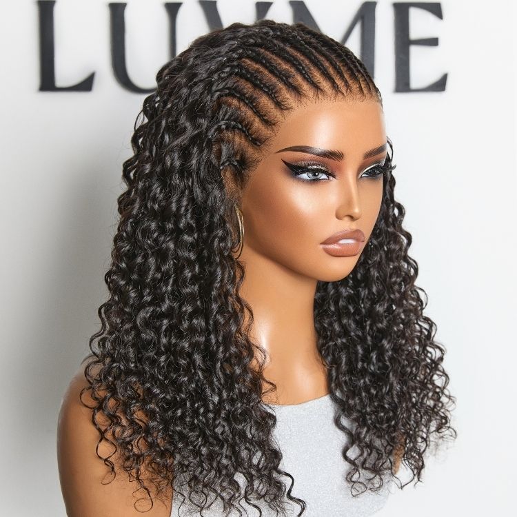 OUTLET | PreMax Wigs Knotless Fulani Braids Deep Wave Glueless Ear-to-ear 13x6 Frontal HD Lace Wig Human Hair Flexi-Fit Drawstring Cap
