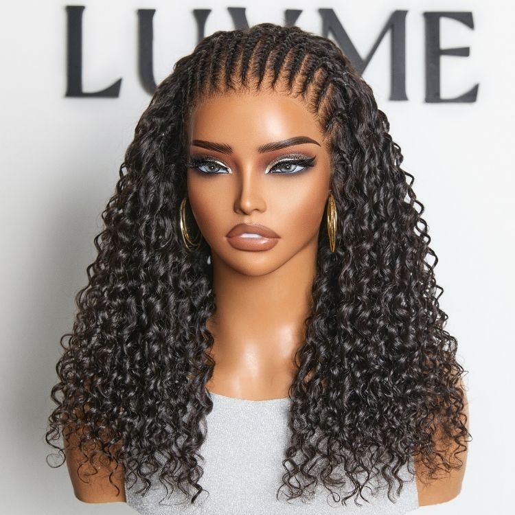 OUTLET | PreMax Wigs Knotless Fulani Braids Deep Wave Glueless Ear-to-ear 13x6 Frontal HD Lace Wig Human Hair Flexi-Fit Drawstring Cap