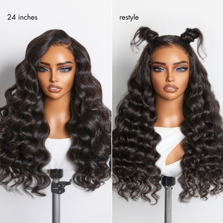 OUTLET | SouthKiss All-Day Comfort™ Wig 180% Density Bouncy Wand Curly 7x6 Closure HD Glueless Wig Pre-Cut Lace