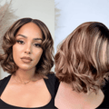 [Morgantasneem]'s Special Link-Blonde Highlight Short Layered Bob Wig Glueless 5x5 Closure Pre-Cut Lace Wig All Head Sizes Fit Cap