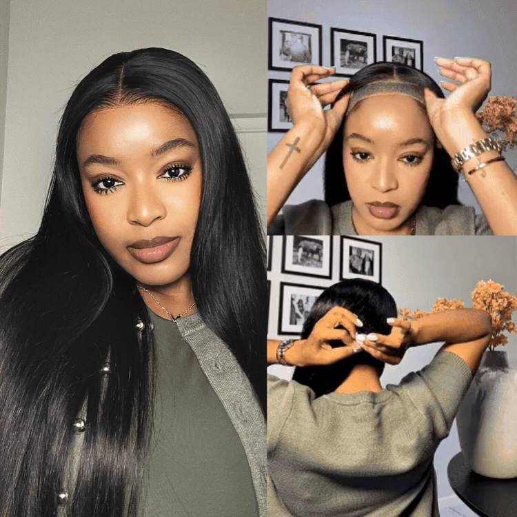 [Omolemo_tsk]'s Special Link-PreMax Wigs | Flexi-Fit Silky Straight Invisi Drawstring Cap 13x4 Frontal Lace Human Hair Wig Pre-Cut Lace