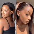 [Lebo_dosreis]'s Special Link-PreMax Wigs | Brown Highlight Silky Blunt Cut Bob Glueless Lace Wig With Pre-Bleached Pre-Plucked Pre-Cut Lace