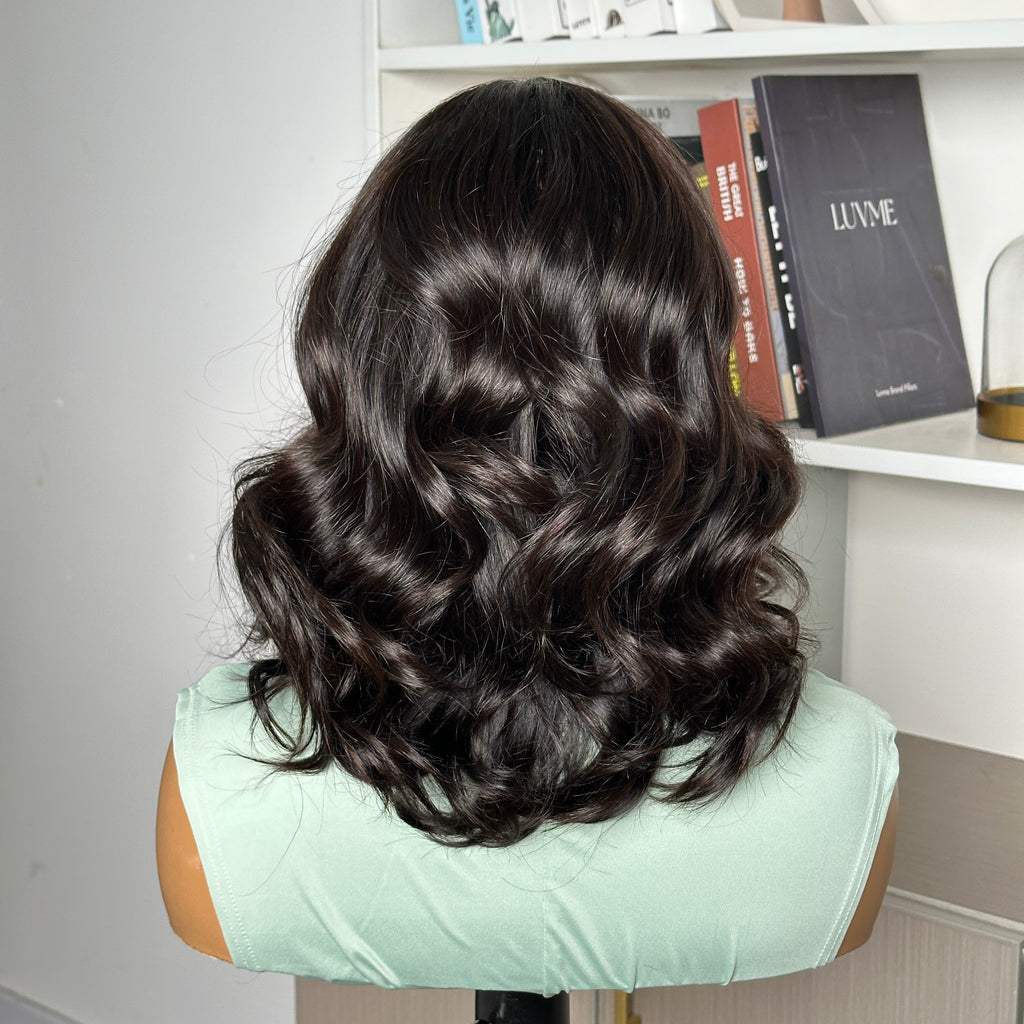 Worth | Super Easy Natural Black Body Wave 4x4 Closure Lace Glueless Mid Part Long Wig 100% Human Hair