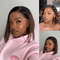 [noluthandomabaso]'s Special LinkPreMax Wigs | Brown Highlight Silky Blunt Cut Bob Glueless Lace Wig With Pre-Bleached Pre-Plucked Pre-Cut Lace