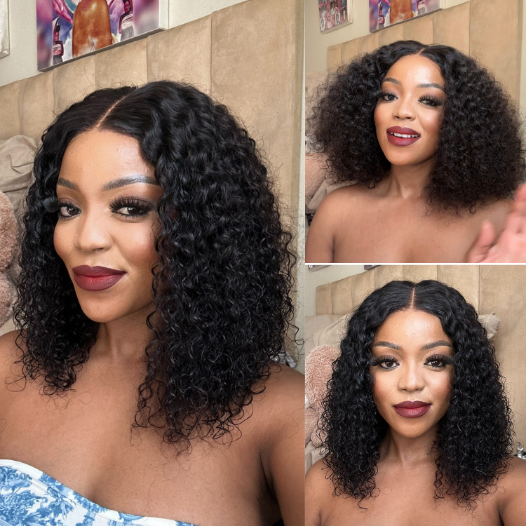 Outlet | Water Wave 4x4 Mid Part Lace Wigs 100% Human Hair