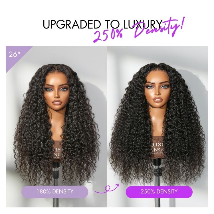 [bukeka.morobe]'s Special Link VolumeMAX™ 180% / 220% Density Water Wave Glueless Flexi-Fit Drawstring 13x4 Frontal Lace Fluffy Curly Wig Pre-Cut Lace