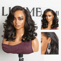 NatureMAX™ 200% Density Loose Wave Glueless HD Lace Shoulder Length Wig Pre-Cut Lace Flexi-Fit Drawstring Cap & Regular Cap