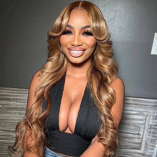 Highlight Body Wave Wigs For Beginner 13x4 Lace Frontal Human Hair Pre Everything Wigs